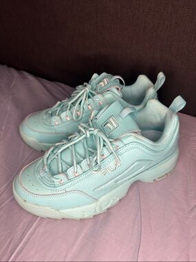 Fila Light Teal Platform Sneakers (no box)